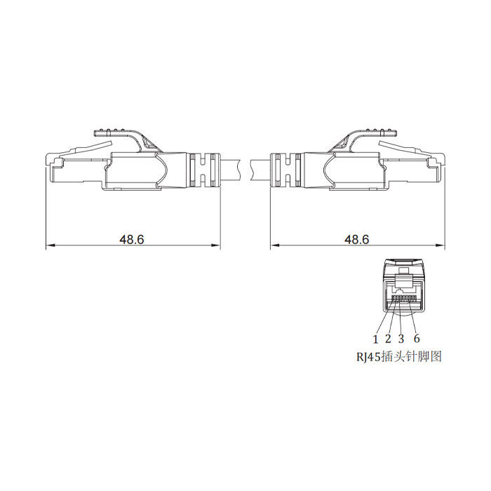 RJ45公頭直型轉(zhuǎn)RJ45公頭直型、雙端預鑄PUR柔性電纜、帶屏蔽、黃色護套、0C4182-XXX